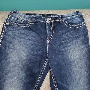 Silver Womans Jeans Boot Cut Size 14 & 32 length